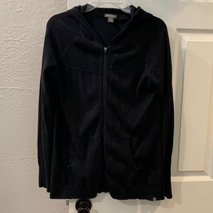 Eddie Bauer M Black Zip Front Hooded Sweater